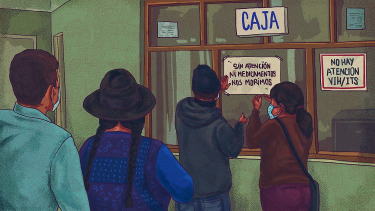 Una ilustración artística referida al VIH en Bolivia.