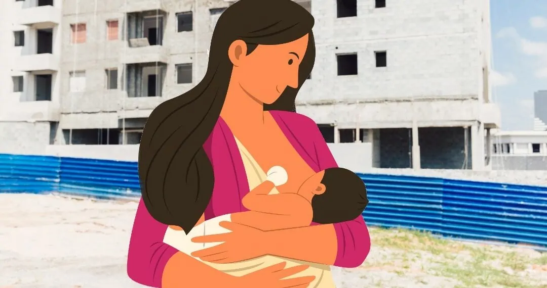 Una ilustración de una mujer en lactancia en Bolivia.