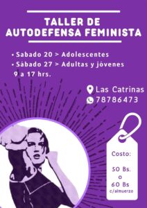 Taller de autodefensa feminista en Cochabamba. 