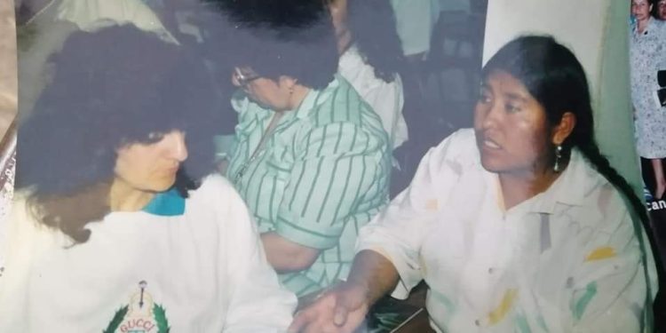 Basilia Catari en 1996, en un encuentro de la Confederación Latinoamericana y del Caribe de Trabajadoras del Hogar