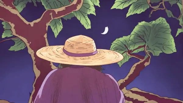 Imagen generada con AI de una criatura de espaldas y con sombrero de paja haciendo alusión a El Duende