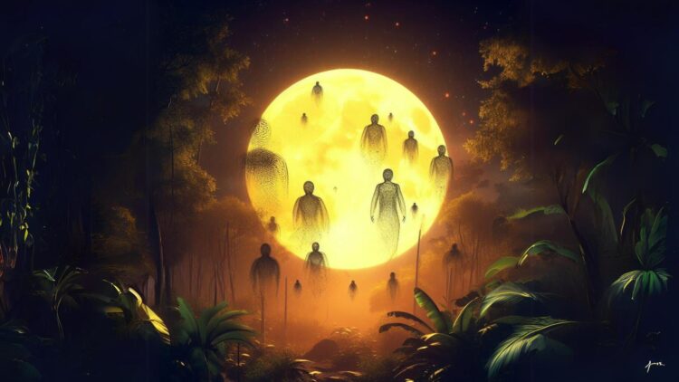 Imagen de Pama Kuara, la luna devoradora de almas según el pueblo chiquitano