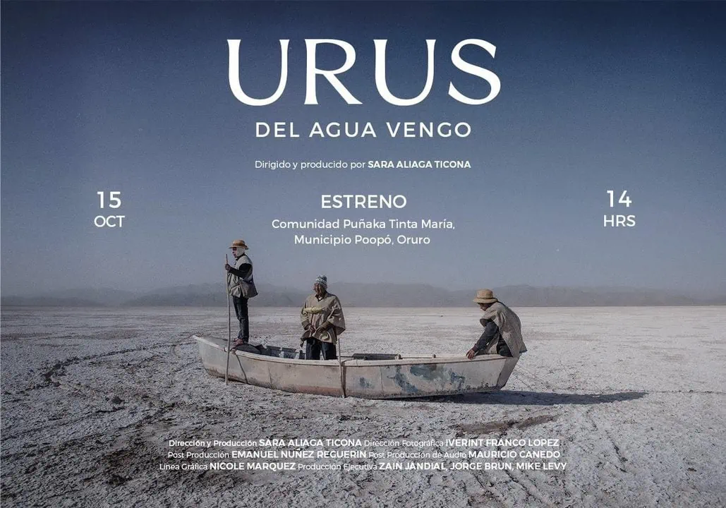 Afiche del cortometraje documental urus del agua vengo de Sara Aliaga Ticona.