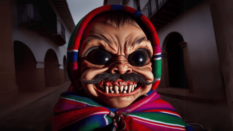 Una imagen de la Wawa con bigotes, un mito de la ciudad de Sucre