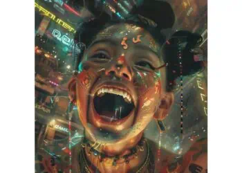 Mujer que escupe palabras y cuestionamientos a través de poemas feministas