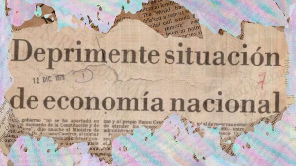Recorte de prensa sobre la crisis económica en Bolivia en la década de los 70.
